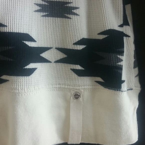 Lauren Ralph Lauren Southwest Aztec Print Hoodie Size M Cream Black Cotton Boho - Picture 4 of 5